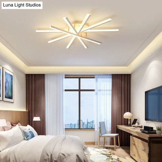 Minimalist Led Flush Mount Light For Living Room Ceiling 5 / White
