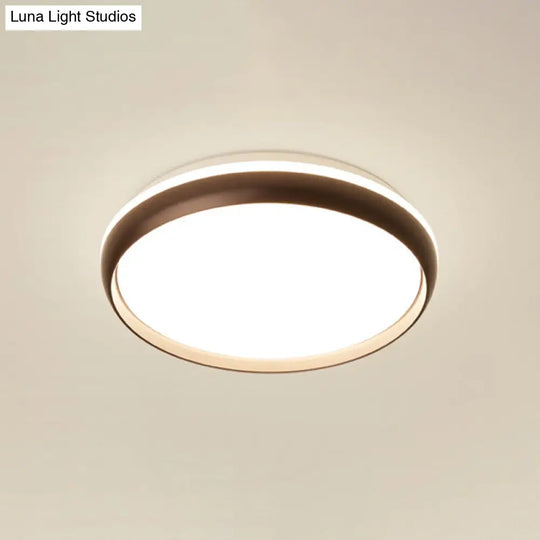 Minimalist Led Flushmount With Acrylic Shade - Black/Gold/Silver Flush Lighting For Living Room