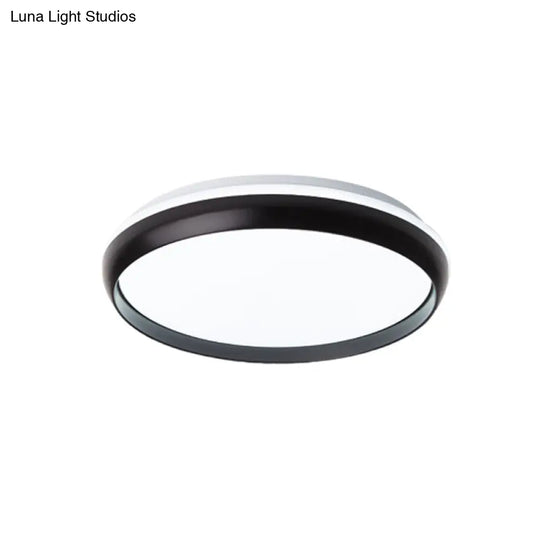 Minimalist Led Flushmount With Acrylic Shade - Black/Gold/Silver Flush Lighting For Living Room