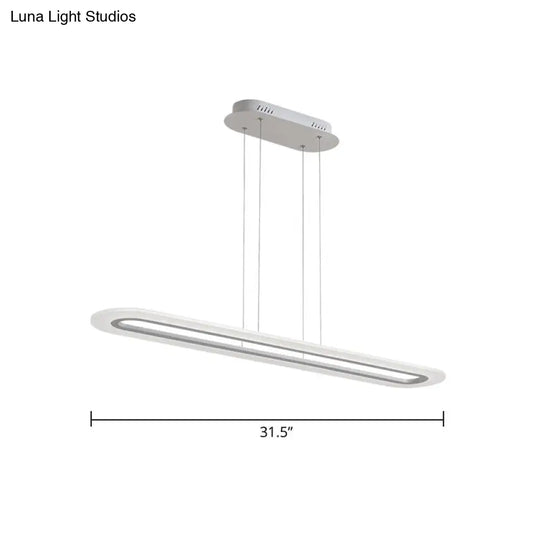 Minimalist Led Island Light Fixture - Acrylic Oblong Design