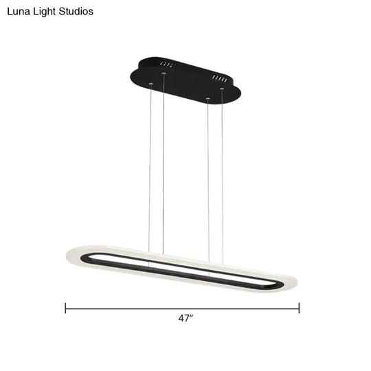 Minimalist Led Island Light Fixture - Acrylic Oblong Design