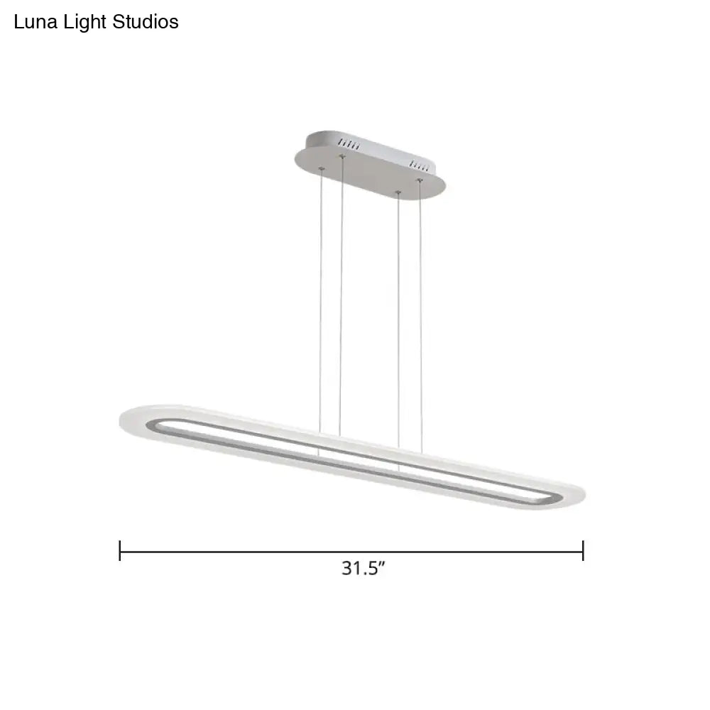 Minimalist Led Island Light Fixture - Acrylic Oblong Design