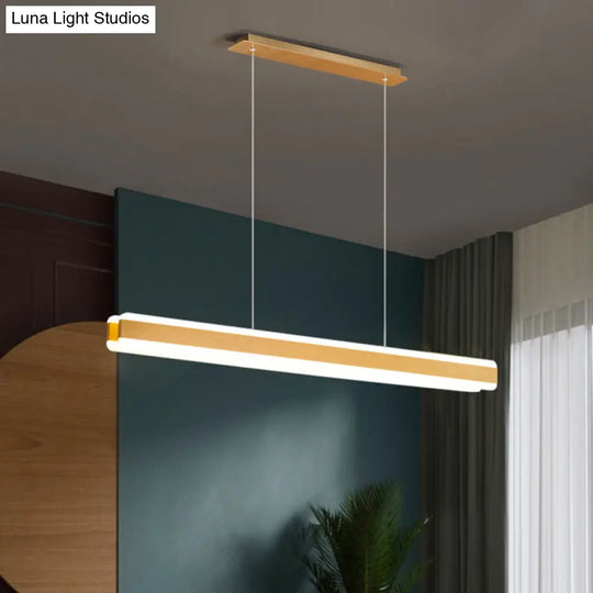 Minimalist Led Island Pendant - Linear Acrylic Hanging Light For Dining Room