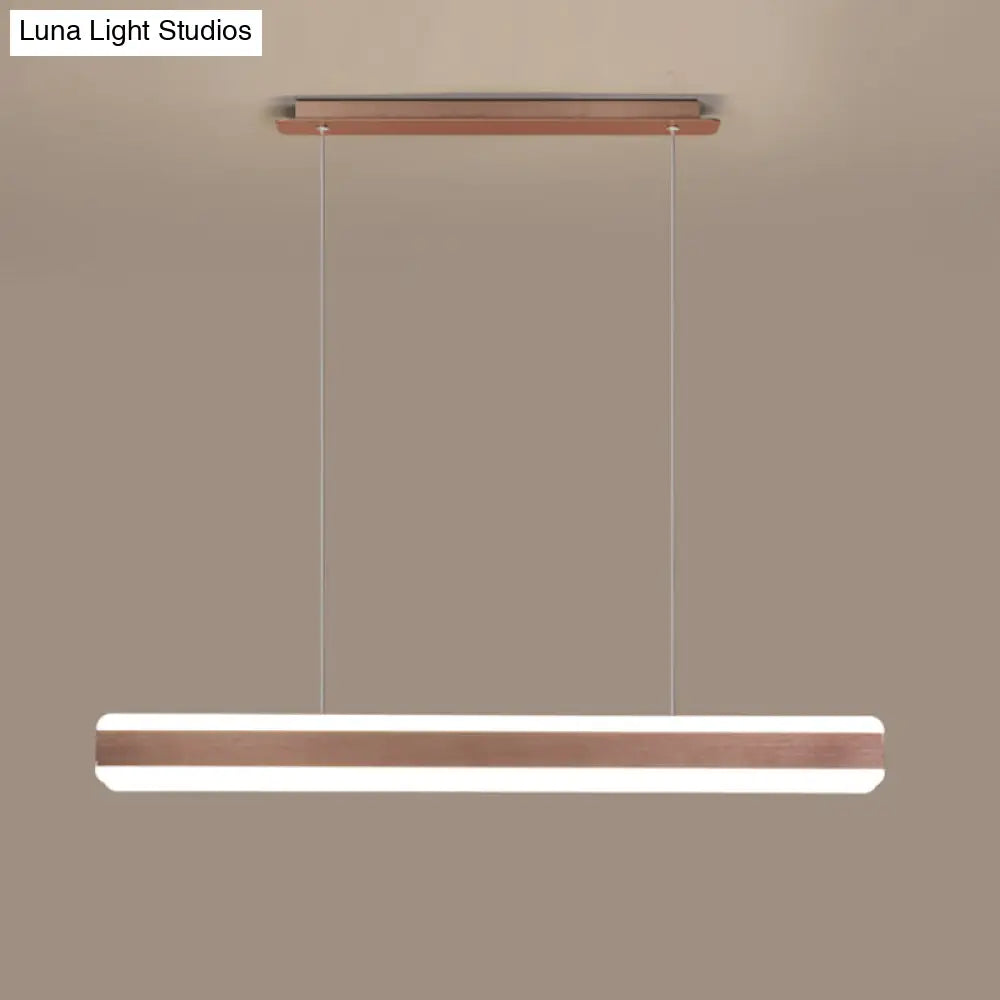 Minimalist Led Island Pendant - Linear Acrylic Hanging Light For Dining Room