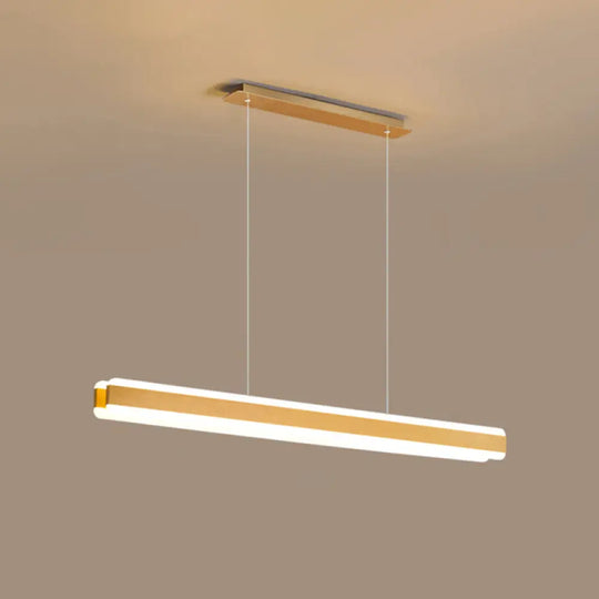 Minimalist Led Island Pendant - Linear Acrylic Hanging Light For Dining Room Gold / 31.5 Third Gear