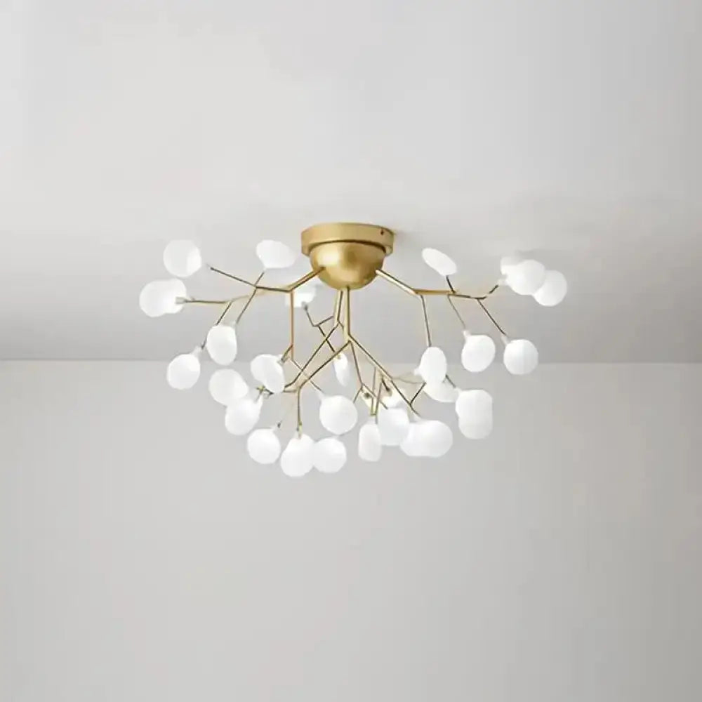 Minimalist Led Metal Flush Mount Ceiling Light For Living Room 36 / Gold Round