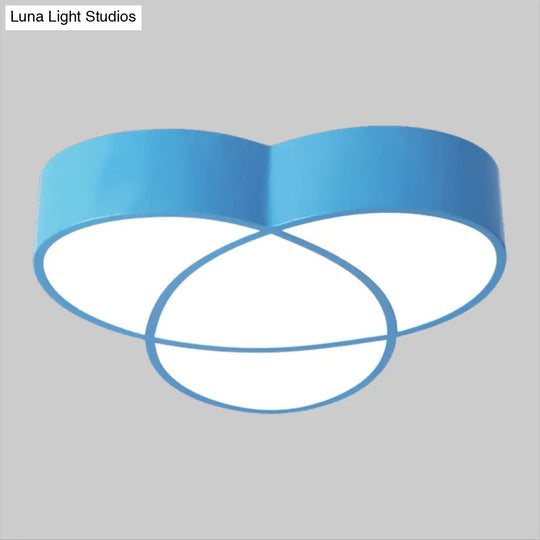 Minimalist Led Oval Flush Mount Ceiling Light In Red/Blue/Green Acrylic