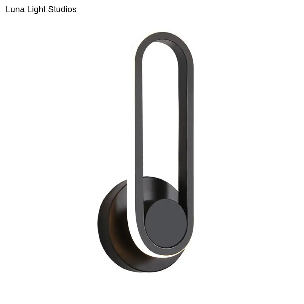 Minimalist Led Oval Wall Sconce Light For Living Room - Stylish Metal Mount Lighting