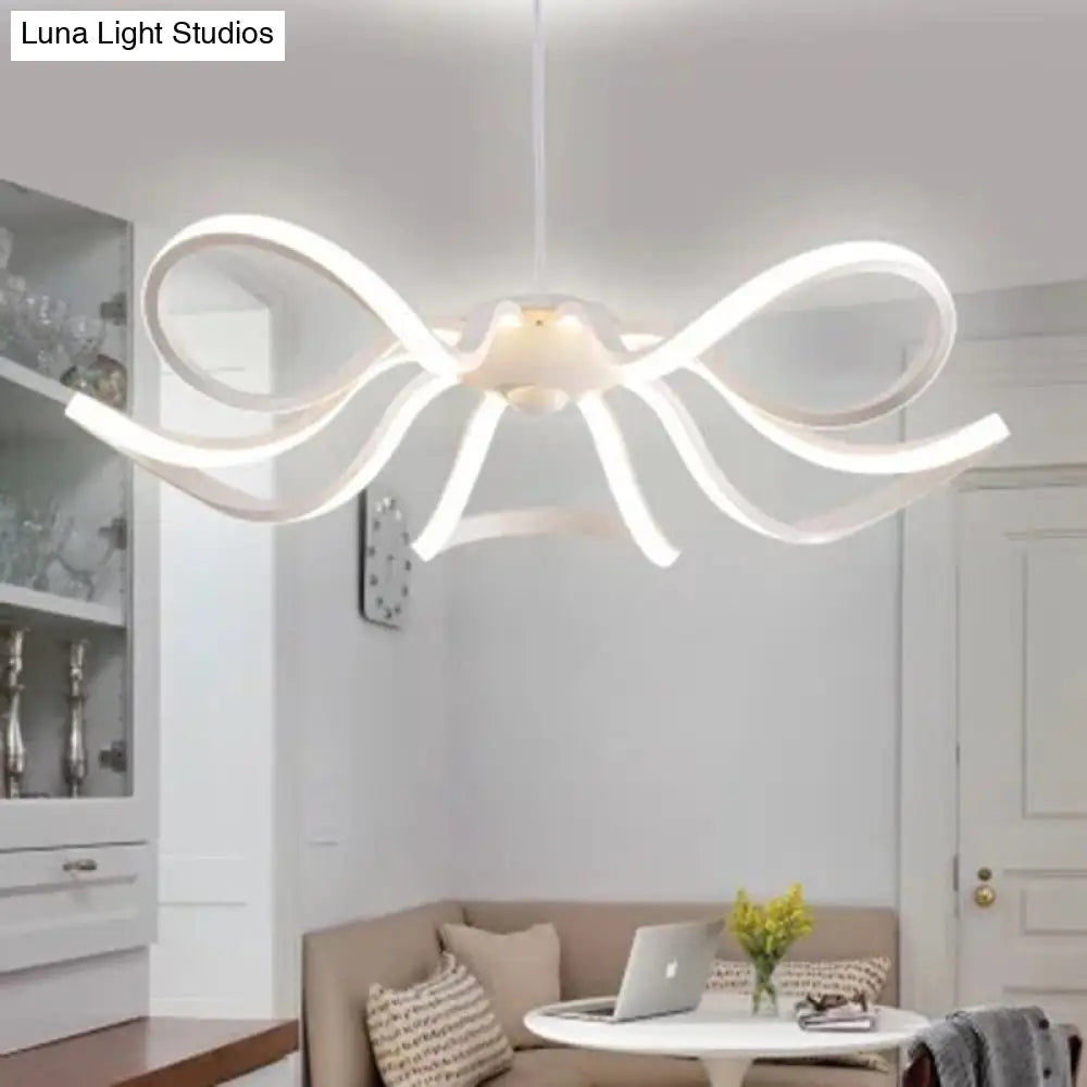 Minimalist Acrylic Led Pendant Light In White - Ideal For Restaurants / A