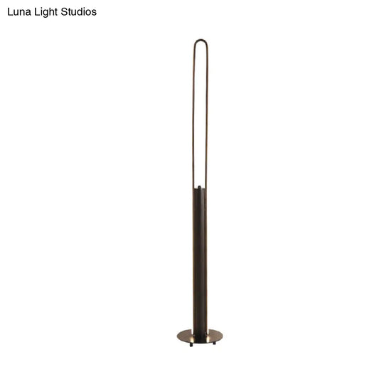 Minimalist Led Reading Floor Lamp In Acrylic Tubular Design - Black/White/Gold Warm/White Light