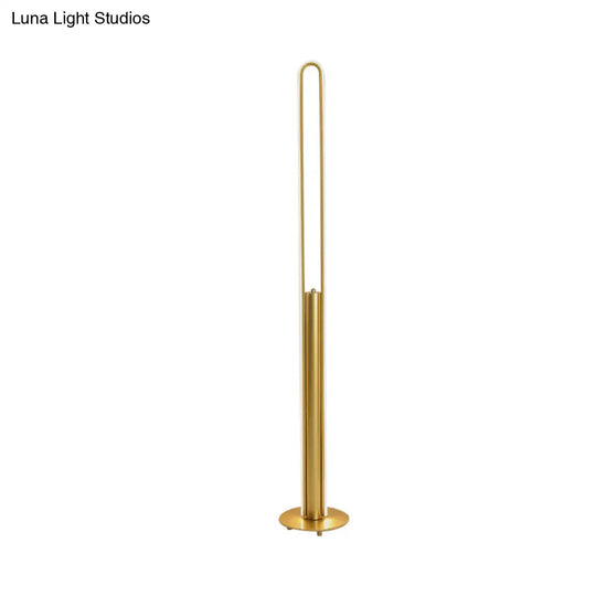 Minimalist Led Reading Floor Lamp In Acrylic Tubular Design - Black/White/Gold Warm/White Light