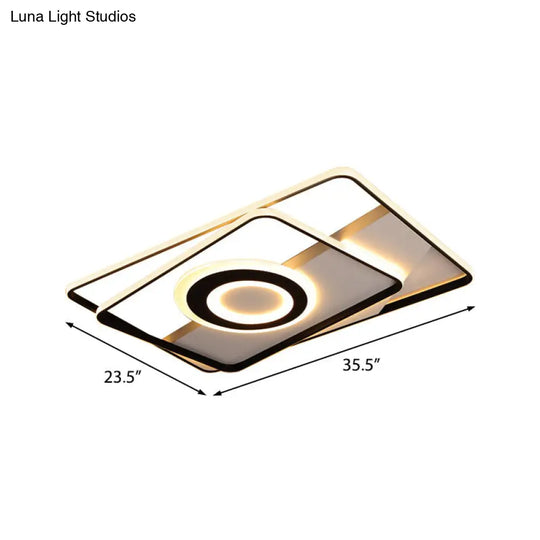 Minimalist Led Square Ceiling Flush Light - 16/19.5/23.5/35.5 Wide Warm/White