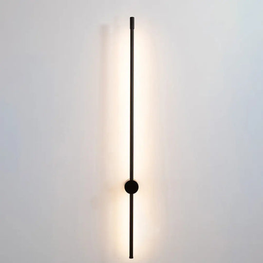 Minimalist Led Stair Sconce: Slim Aluminum Wall Light Fixture Black / Warm 39