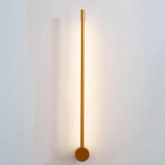 Minimalist Led Stair Sconce: Slim Aluminum Wall Light Fixture Gold / Warm 23.5