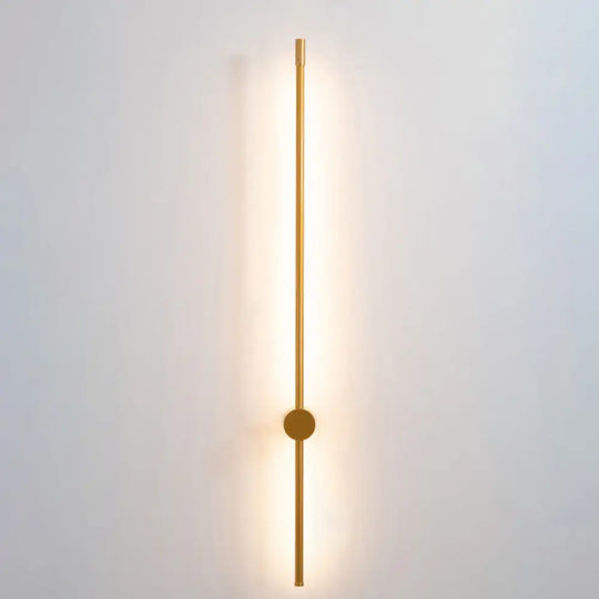 Minimalist Led Stair Sconce: Slim Aluminum Wall Light Fixture Gold / Warm 47