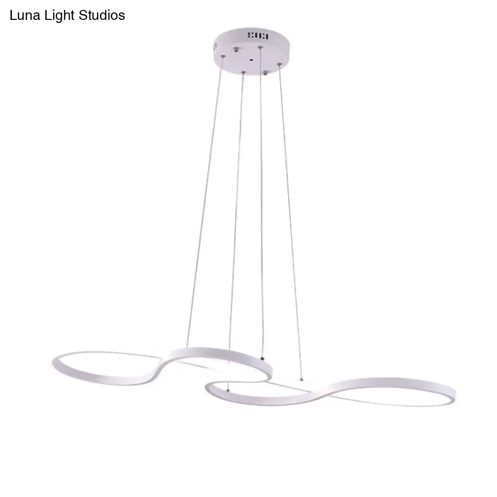 Twisting Acrylic Pendant Light - Minimalist Led Black/White Warm/White Multiple Sizes Available