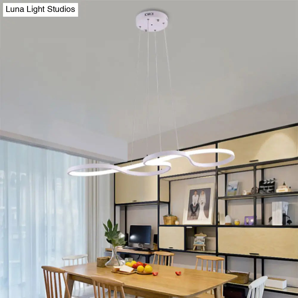 Minimalist Led Twisting Acrylic Pendant Light - 24’’/29.5’’/37.5’’ Wide Black/White Warm/White