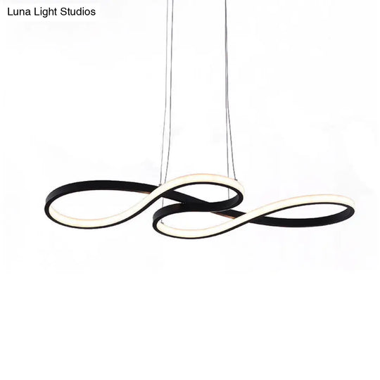 Twisting Acrylic Pendant Light - Minimalist Led Black/White Warm/White Multiple Sizes Available