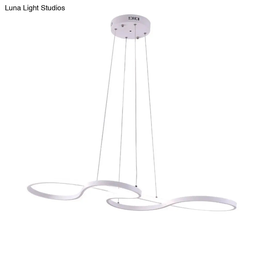 Minimalist Led Twisting Acrylic Pendant Light - 24’’/29.5’’/37.5’’ Wide Black/White Warm/White