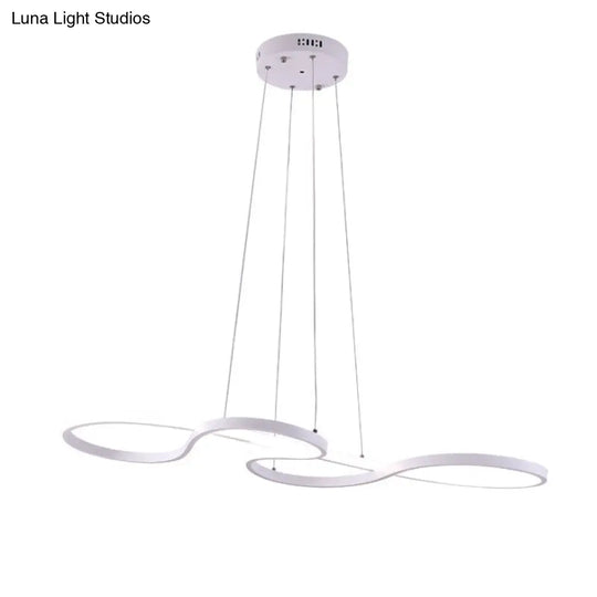 Minimalist Led Twisting Acrylic Pendant Light - 24’’/29.5’’/37.5’’ Wide Black/White Warm/White