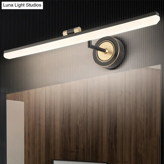 Minimalist Led Vanity Light For Bathroom Walls - Swing Arm Bath Bar With Acrylic Shade