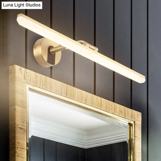 Minimalist Led Vanity Light For Bathroom Walls - Swing Arm Bath Bar With Acrylic Shade