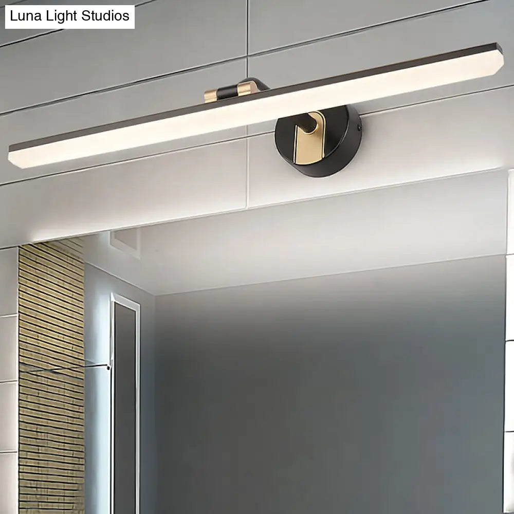 Minimalist Led Vanity Light For Bathroom Walls - Swing Arm Bath Bar With Acrylic Shade