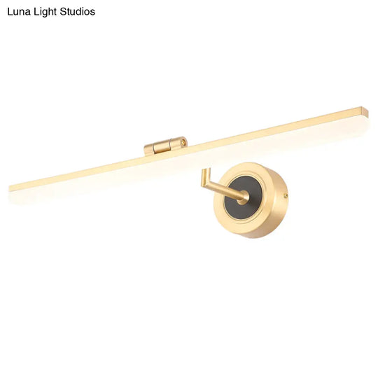 Minimalist Led Vanity Light For Bathroom Walls - Swing Arm Bath Bar With Acrylic Shade