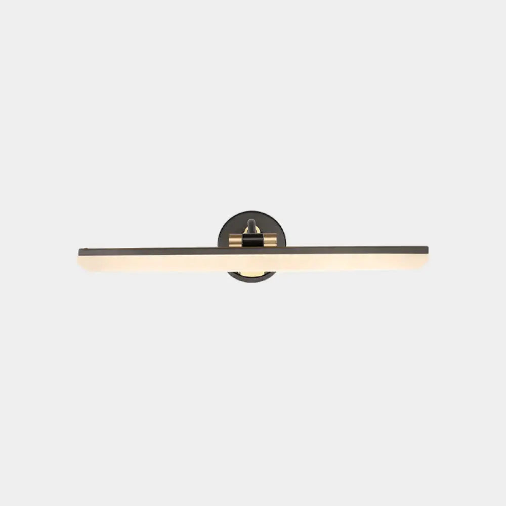 Minimalist Led Vanity Light For Bathroom Walls - Swing Arm Bath Bar With Acrylic Shade Black / 18