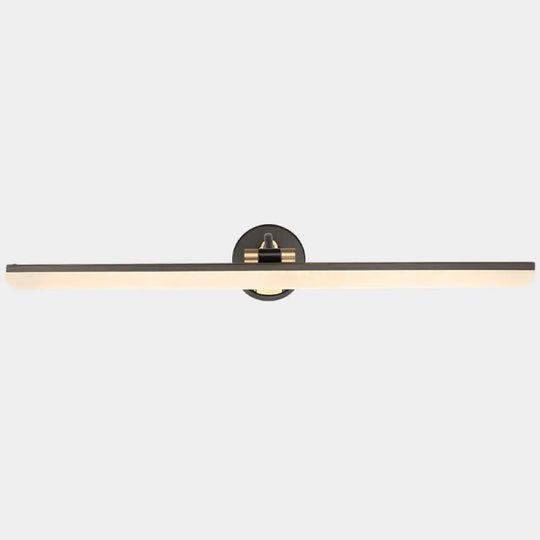 Minimalist Led Vanity Light For Bathroom Walls - Swing Arm Bath Bar With Acrylic Shade Black / 28.5