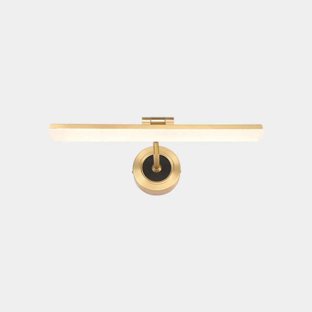 Minimalist Led Vanity Light For Bathroom Walls - Swing Arm Bath Bar With Acrylic Shade Gold / 18 Arc