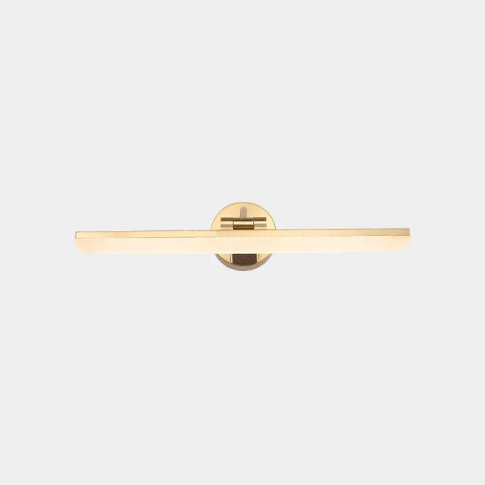 Minimalist Led Vanity Light For Bathroom Walls - Swing Arm Bath Bar With Acrylic Shade Gold / 18