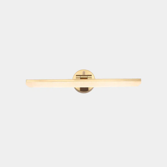 Minimalist Led Vanity Light For Bathroom Walls - Swing Arm Bath Bar With Acrylic Shade Gold / 18