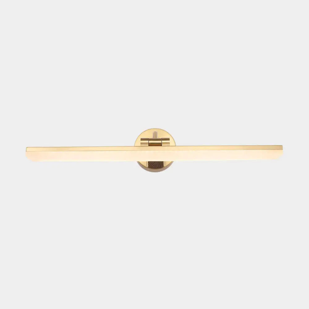 Minimalist Led Vanity Light For Bathroom Walls - Swing Arm Bath Bar With Acrylic Shade Gold / 23