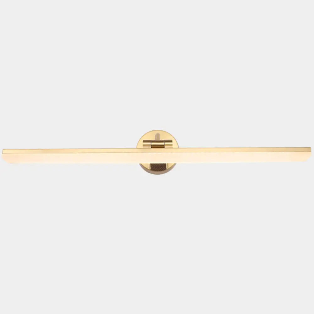 Minimalist Led Vanity Light For Bathroom Walls - Swing Arm Bath Bar With Acrylic Shade Gold / 28.5