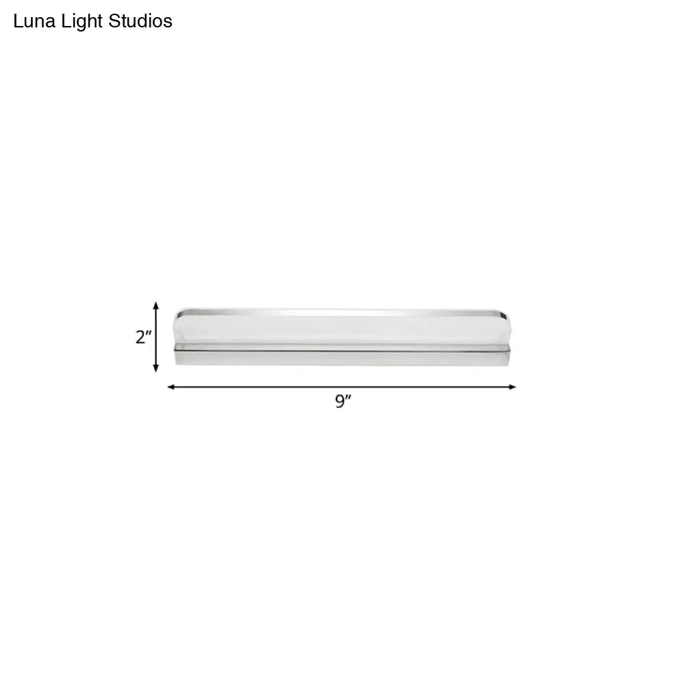 Minimalist Led Vanity Wall Light With Ultra-Thin Acrylic Design - 9/16.5 Warm/White Chrome Finish