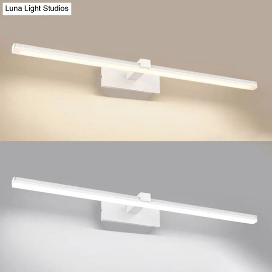 Minimalist Led Wall Mount Light Fixture - Stick Shaped Bathroom Vanity Lighting In Acrylic