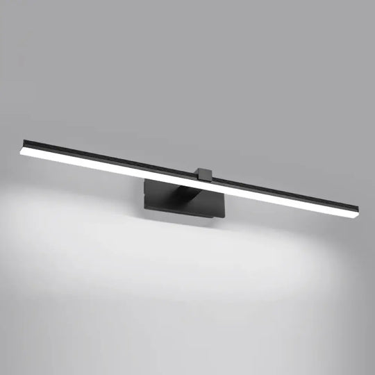 Minimalist Led Wall Mount Light Fixture - Stick Shaped Bathroom Vanity Lighting In Acrylic Black /