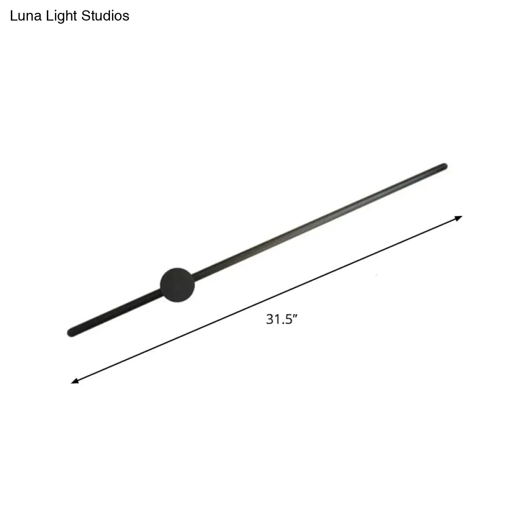 Minimalist Led Wall Sconce Lighting In Black Slim Rod Design - Heights Of 23.5 31.5 And 47 Ideal For