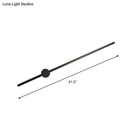 Minimalist Led Wall Sconce Lighting In Black Slim Rod Design - Heights Of 23.5 31.5 And 47 Ideal For