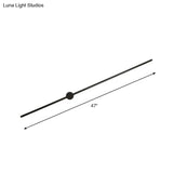Minimalist Led Wall Sconce Lighting In Black Slim Rod Design - Heights Of 23.5 31.5 And 47 Ideal For