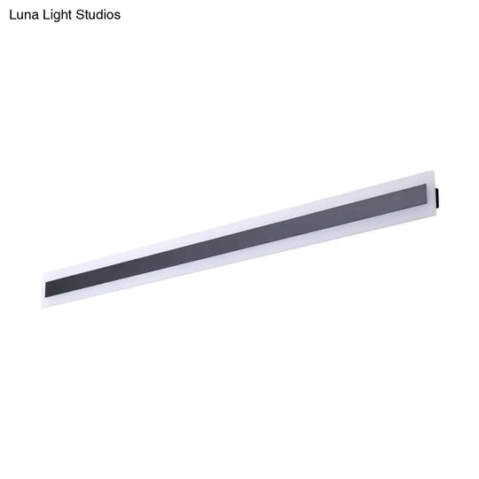 Minimalist Led Wall Sconce With Black Metal Frame And Acrylic Shade