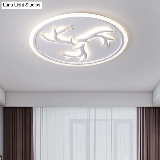 Minimalist Led White Flushmount Light Fixture For Living Room