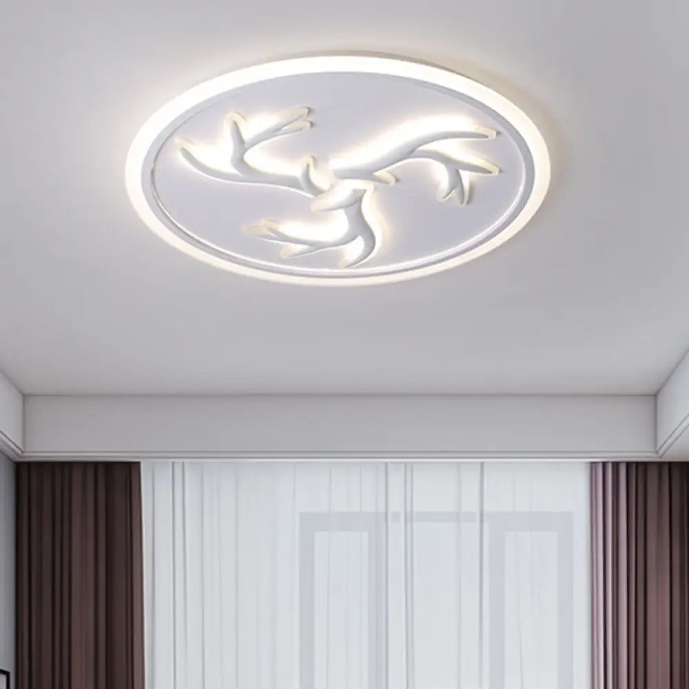 Minimalist Led White Flushmount Light Fixture For Living Room