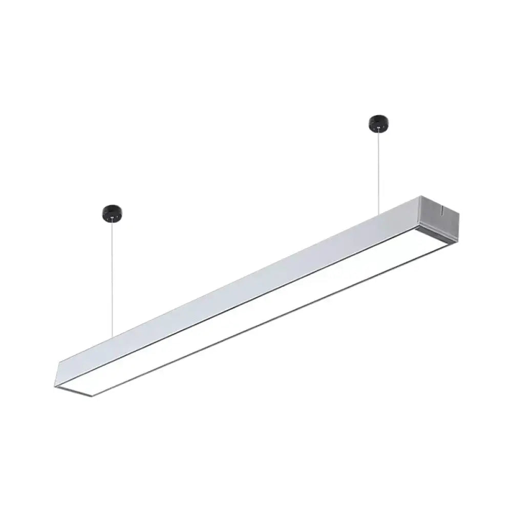 Minimalist Linear Led Hanging Light - Acrylic Black/White Office Ceiling Pendant Lamp