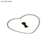 Minimalist Loving Heart Ultrathin Led Ceiling Light - Pink/White