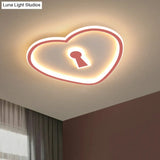 Minimalist Loving Heart Ultrathin Led Ceiling Light - Pink/White