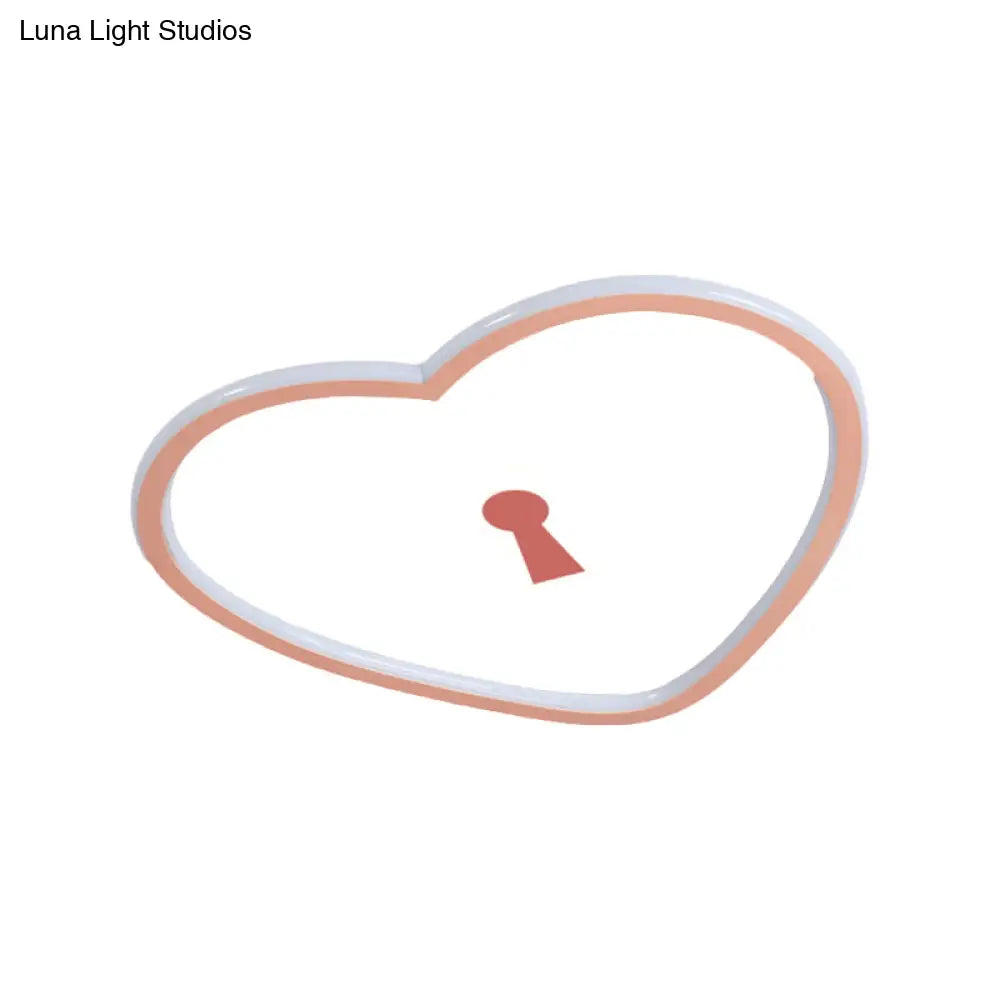 Minimalist Loving Heart Ultrathin Led Ceiling Light - Pink/White