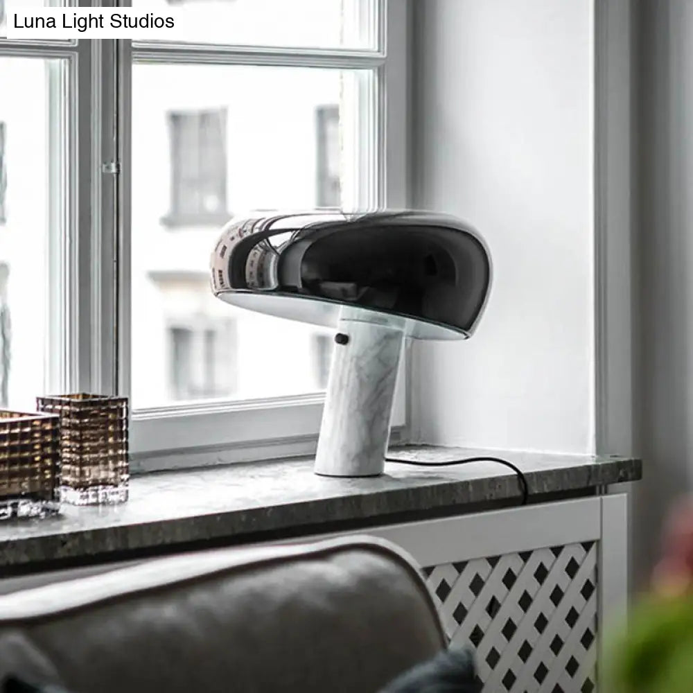 Minimalist Marble Base Table Light With Single-Bulb For Bedside