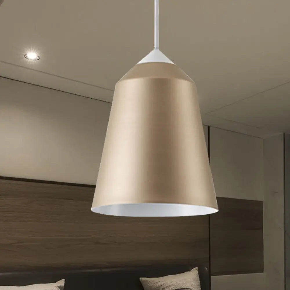 Minimalist Metal Bell Pendant Lighting - 1 Light White/Blue/Gold Ceiling Gold